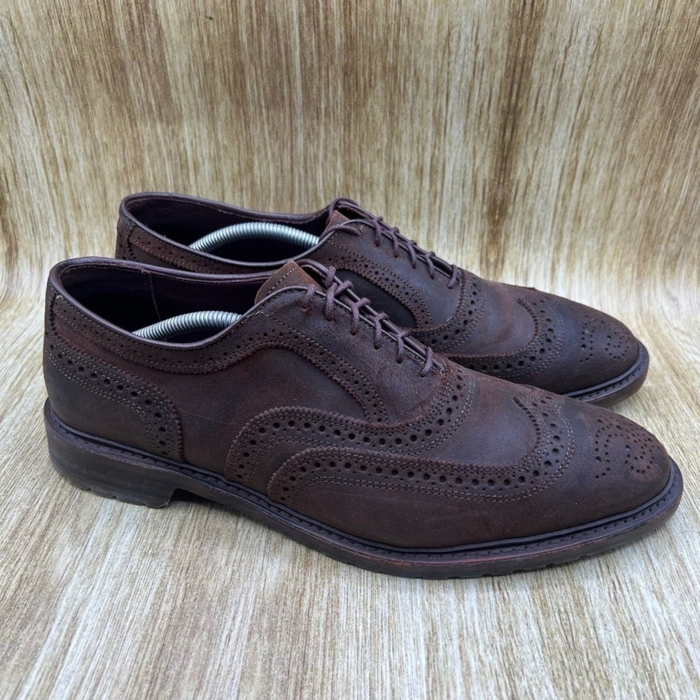 Allen Edmonds McTavish Oxfords Men's Size 12 D Brown Wingtip Waxed Suede 2821